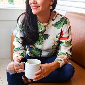 X* Zara floral print blouse